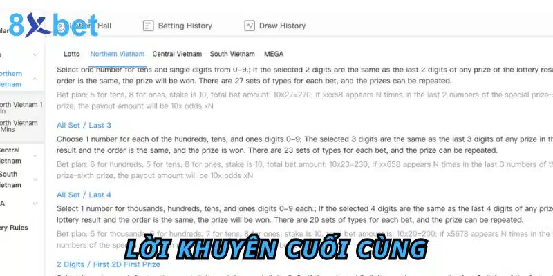 Lời khuyên cuối cùng